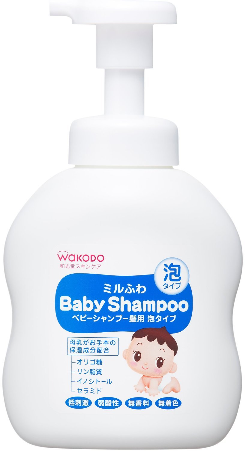 Baby Japan Wakodo Mirufuwa Baby Shampoo Pump 450ml - Bubble Type (Green Tea Set)