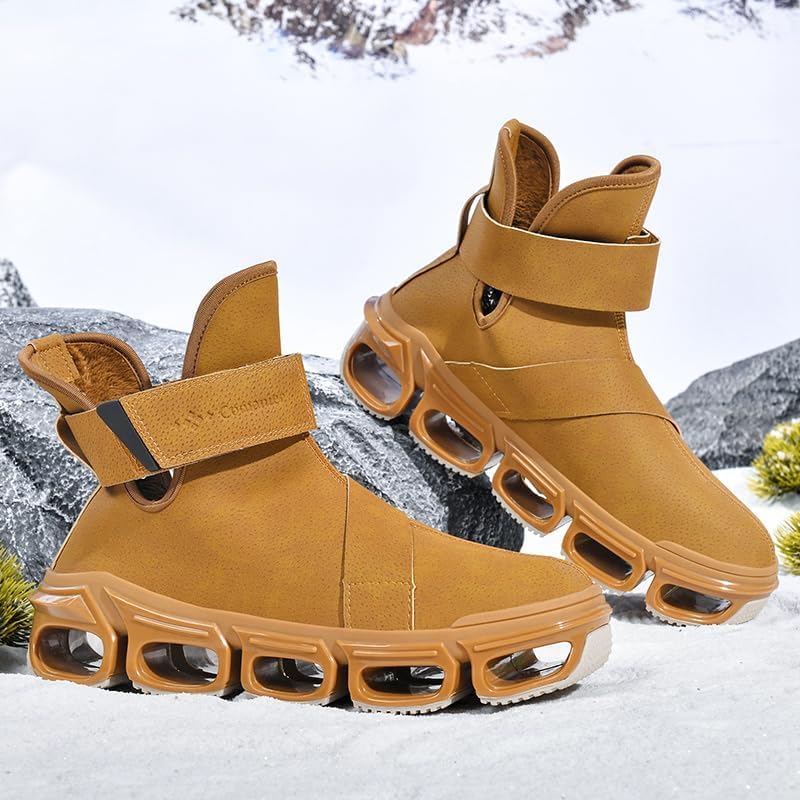 Mens Chelsea Boots Casual For Men Blade Sneakers Sport Fashion High Top Men's Brown... - Image 2