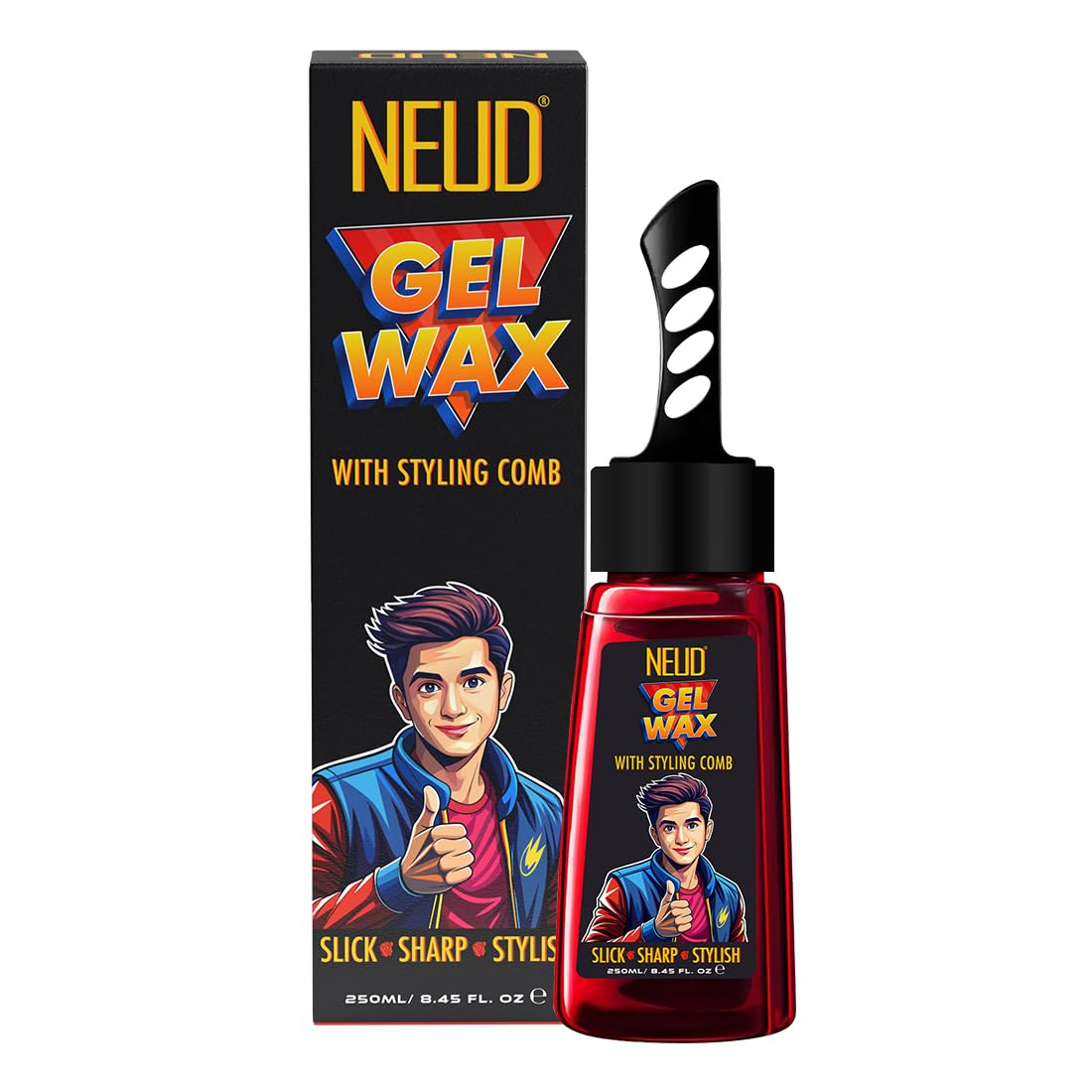 NEUD Xpose Yourself Hair Gel Wax | Hair Wax For Men Strong Hold High Shine 250 Ml with Hibiscus, Brahmi, Lemongrass | 2-In-1 Men Hair Styling Wax | Wet Look-image-45