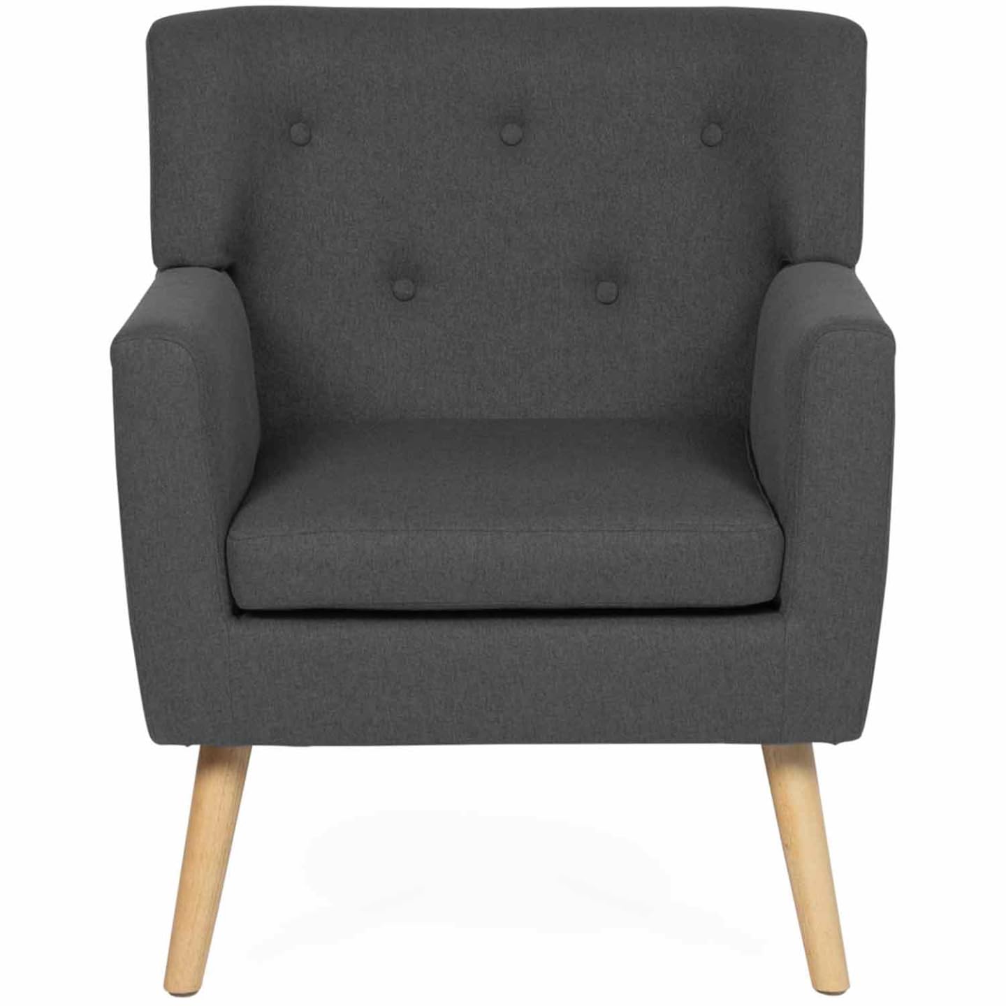 IDMarket – Sillón escandinavo LIV de tela gris antracita