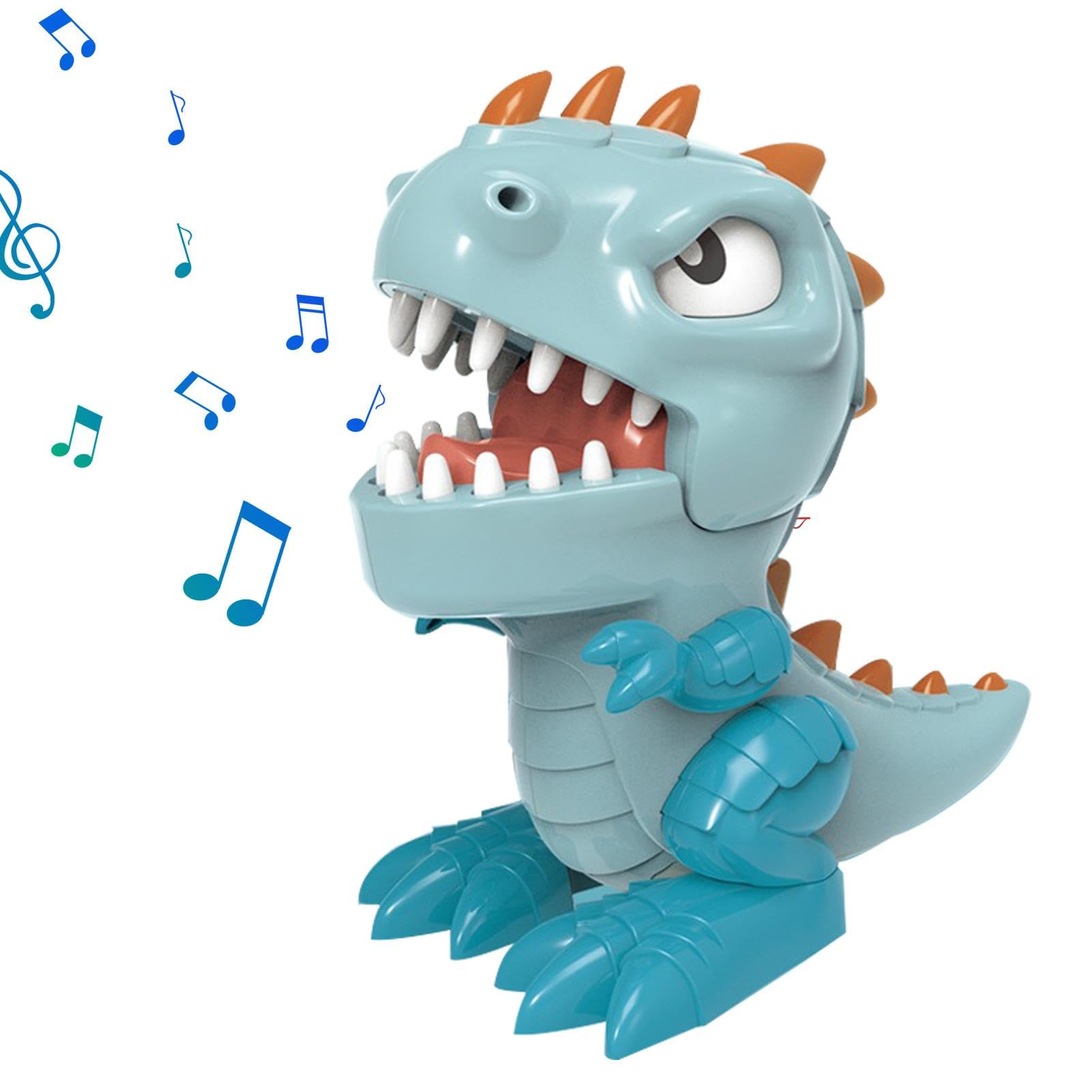 Juego de Dentista de Dinosaurio, Juguetes para Dientes de Dinosaurio - Pequeños Juegos de Dedo para morder al Dentista de Mesa de Dibujos Animados | Juego Push Tooth Down con Sonido y luz para Fiesta