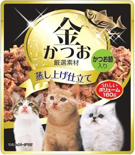 ペットライフクリエイト [隔月6回 定期便]金かつお 猫用パウチ(かつお節入り)160g×48袋 ペットフード 定期便