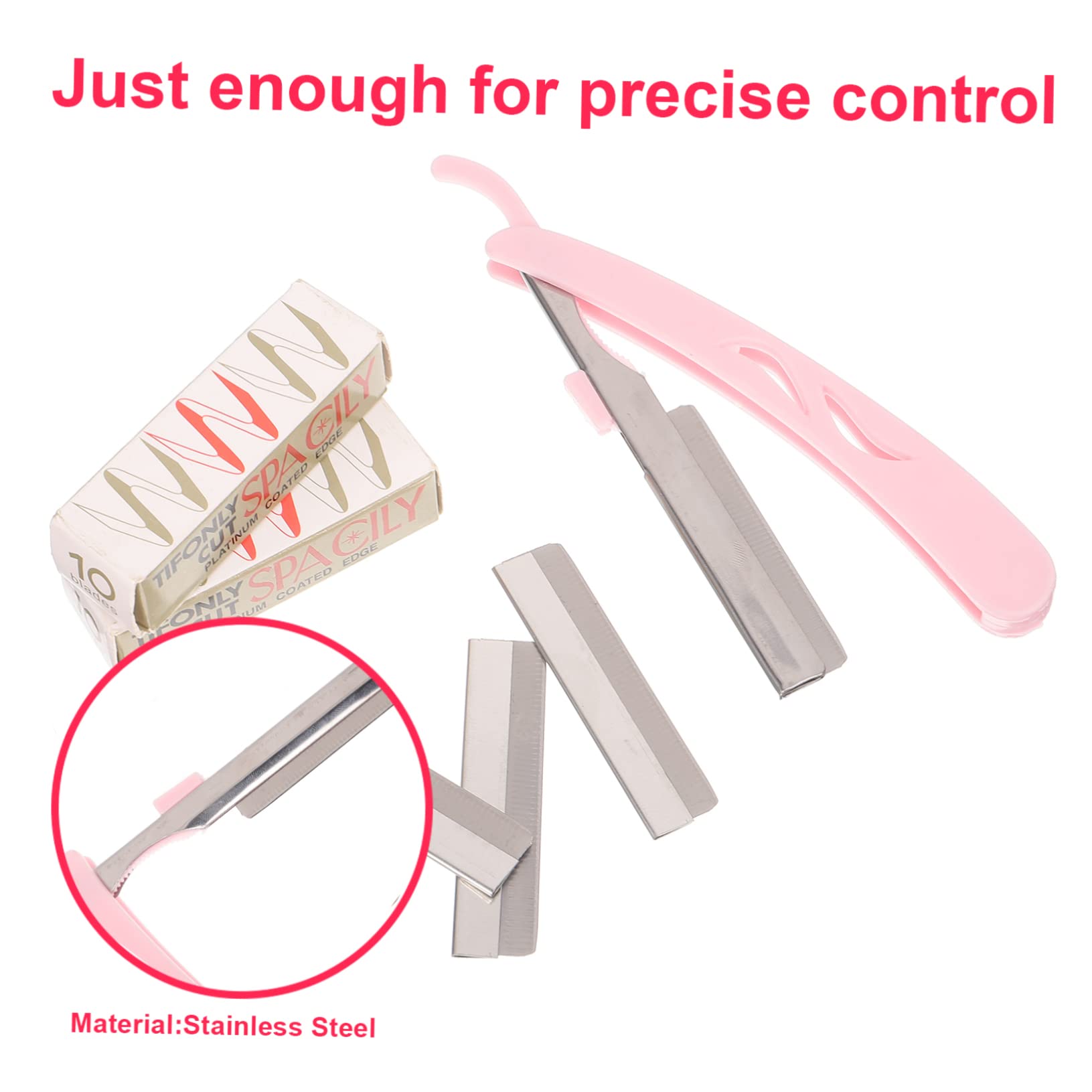 minkissy Stylish Eyebrow Trimmer Razor Blade for Travel 101pcs Makeup Tool Kit Comfortable to Hold -in-one Facial Hair Rem