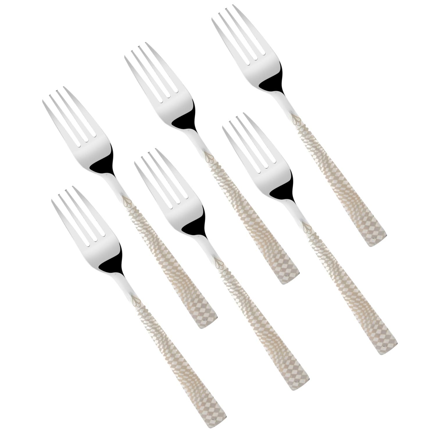 Montavo by FNS Lush Premium Laser Design Stainless Steel Cutlery Dinner Fork Set Pack of 6 Forks for Dining Table, Home and Kitchen
