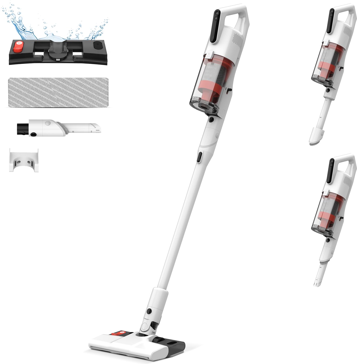 Deerma DEM-T20W Aspirapolvere senza filo 2 in 1: Aspira e Lava con 180W di Potenza, Filtro HEPA, Design Leggero