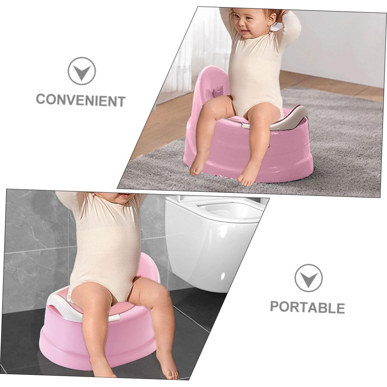 Asiento de Inodoro para Niños Rosa Pp, Orinal Portátil de Entrenamiento