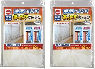 ワイズ あったかカーテン 掃き出し窓用 幅110×高さ225cm 2枚入 SX-065 2セット カーテン 断熱 防寒 あったか 生活のエッセンス