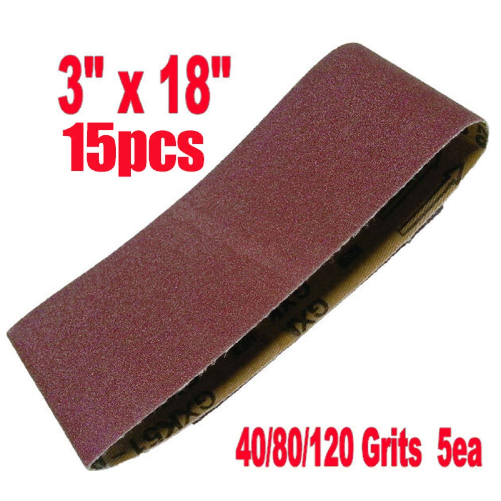 5x3 piezas/juego 457 * 75 mm bandas de lijado banda de óxido de aluminio mezclado 40 80120 lijadora de banda lijadora abrasiva madera metal plástico, H