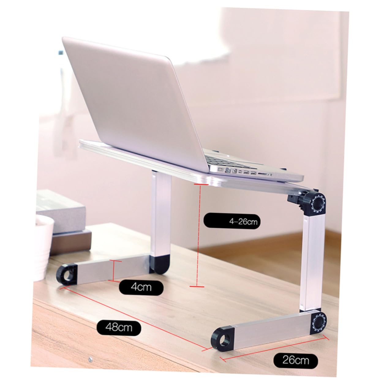 Lurrose Support pour Ordinateur Portable en Fer Réglable et Robuste Ventilation, Adapté pour Bureau, pour Ordinateur Portable et Tablette Blanc