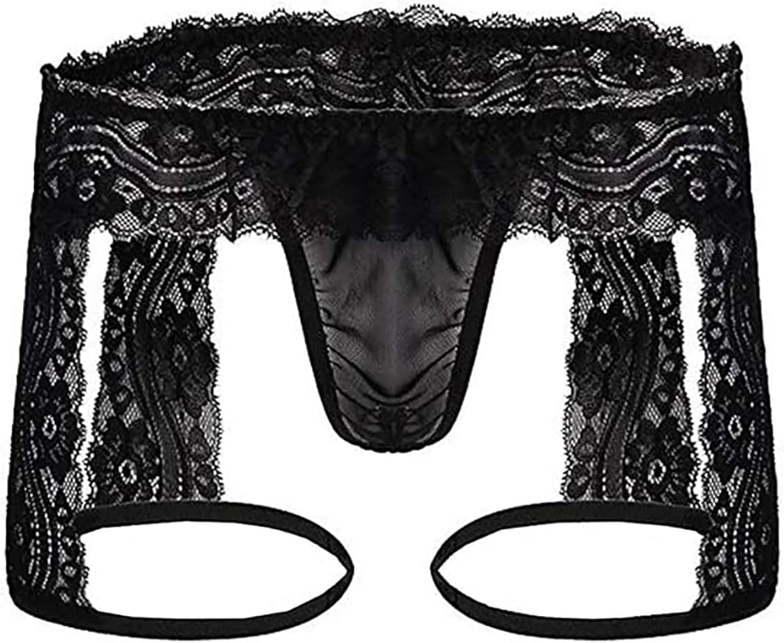 Men's Lace Lingerie Underwear - Boxer Briefs with Support Pouch Design for Crossdressing | Sexy Panties