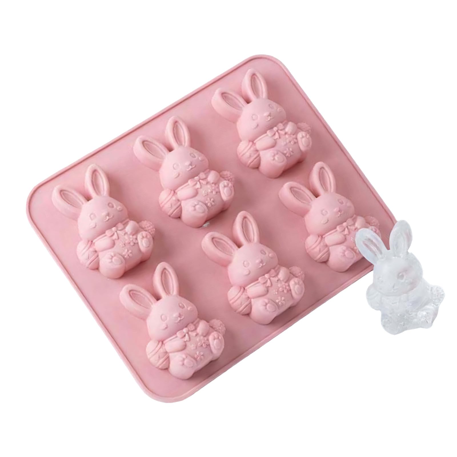 Nucelit Themed Ice Cubes Tray 3D Rabbits Shape Silicone Molds for Making Festives Bunnies Ice Cubes for Beverages Conies Molded Machine