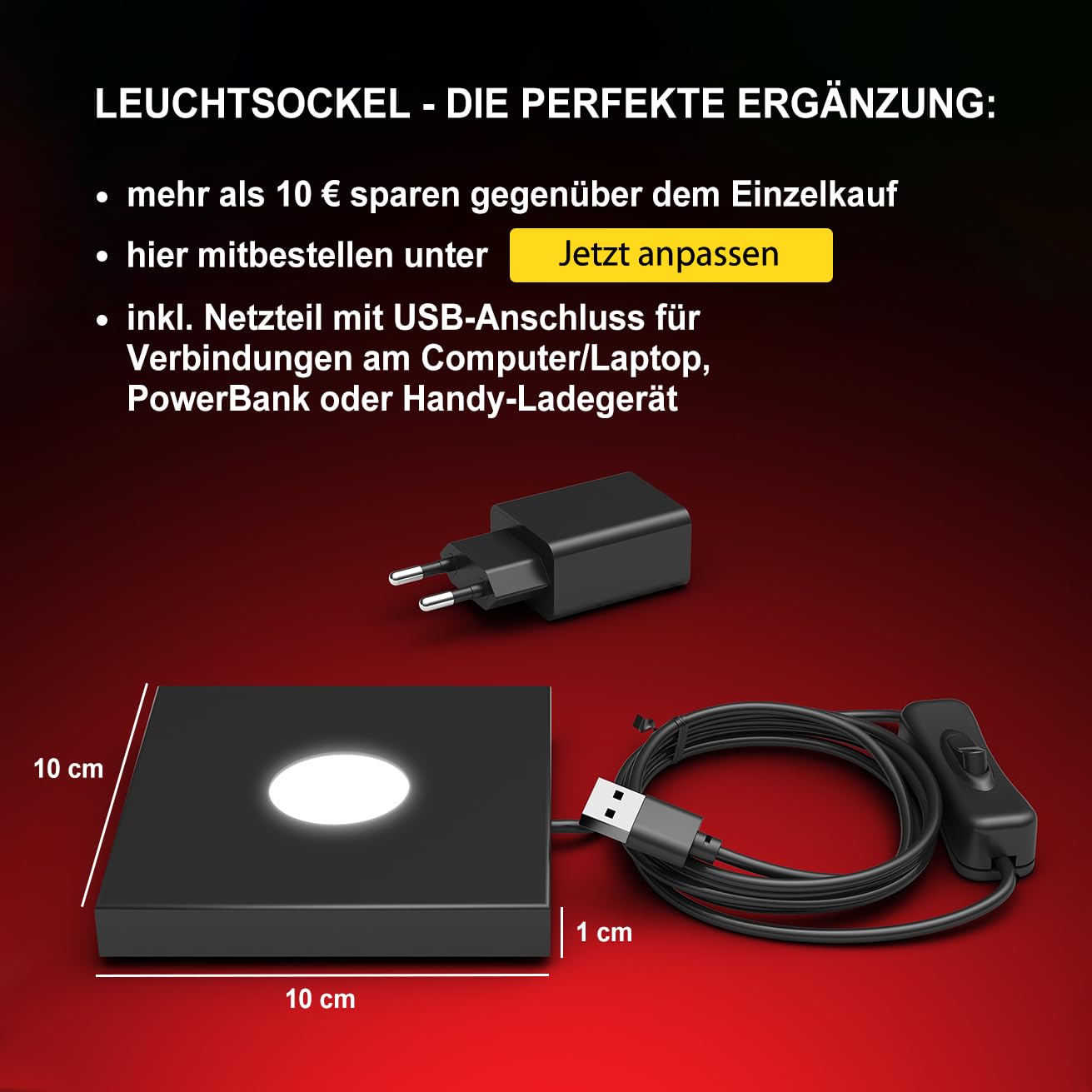 GLASFOTO.COM personalisiertes Foto Geschenk in Herzform mit Ihrem eigenen Bild mit Halterung – Glasfoto als anpassbares Geschenk 70 x 70 x 37 mm