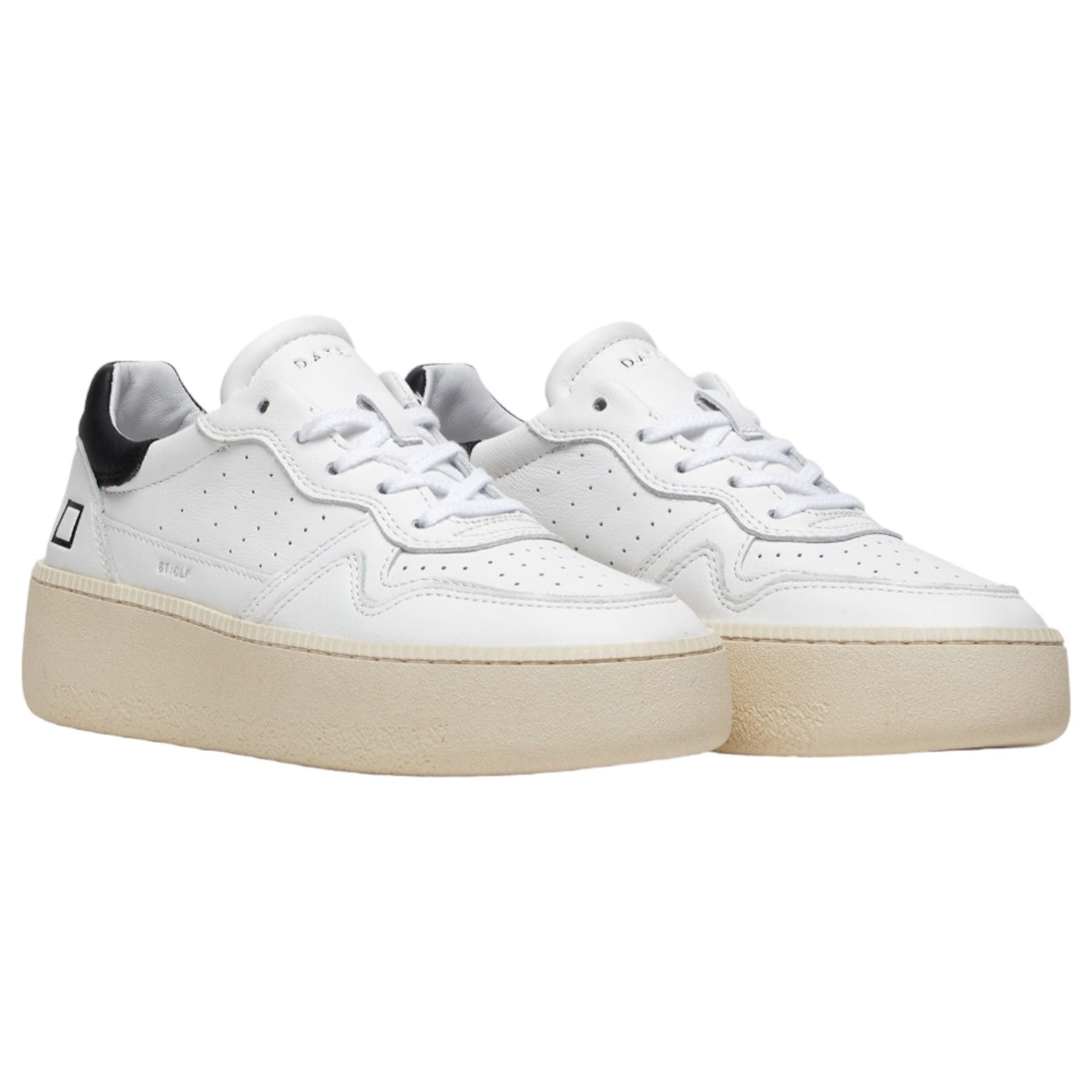 Date Woman Sneakers Platform Step White Black