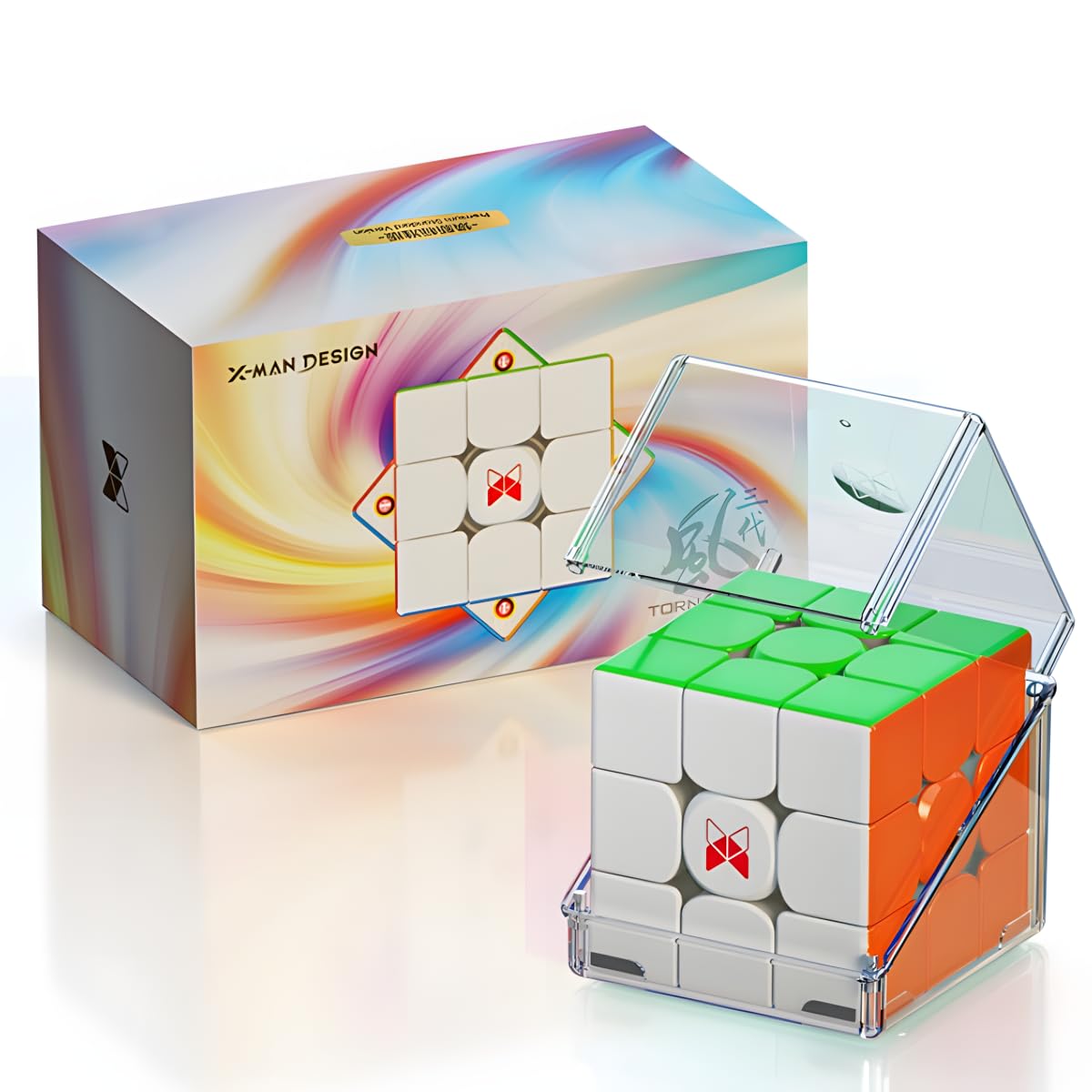 Bukefuno QY Toys Tornado V3 M - Cubo mágico de velocidad magnética estándar de 3 x 3 x 3 pulgadas, tornado, sin calcomanía, cubos magnéticos (estándar)