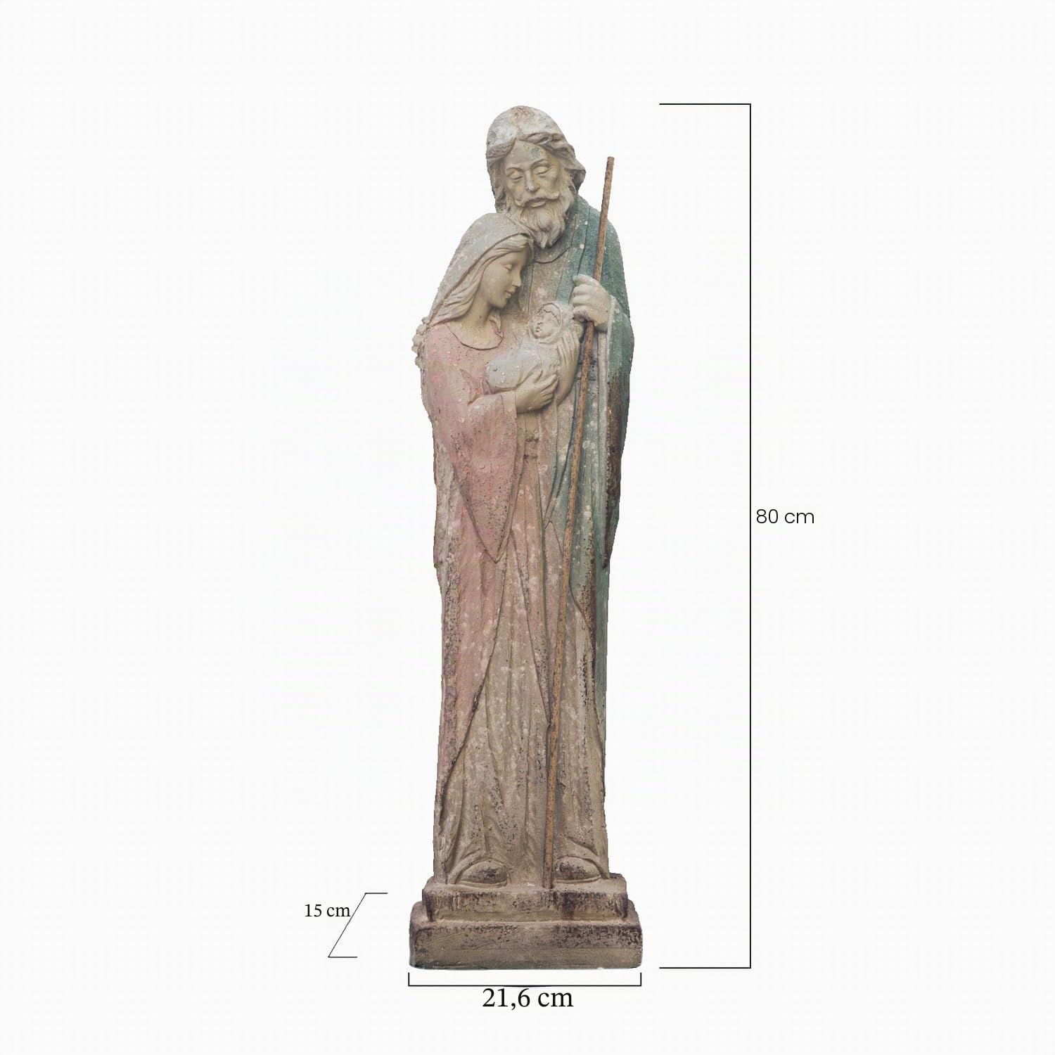 Estatua de jardín de la Sagrada Familia, escultura católica grande para exteriores, 80 cm de alto, sagrado San José, Virgen María, religiosa, Santa Madre de Dios, exterior, patio, césped