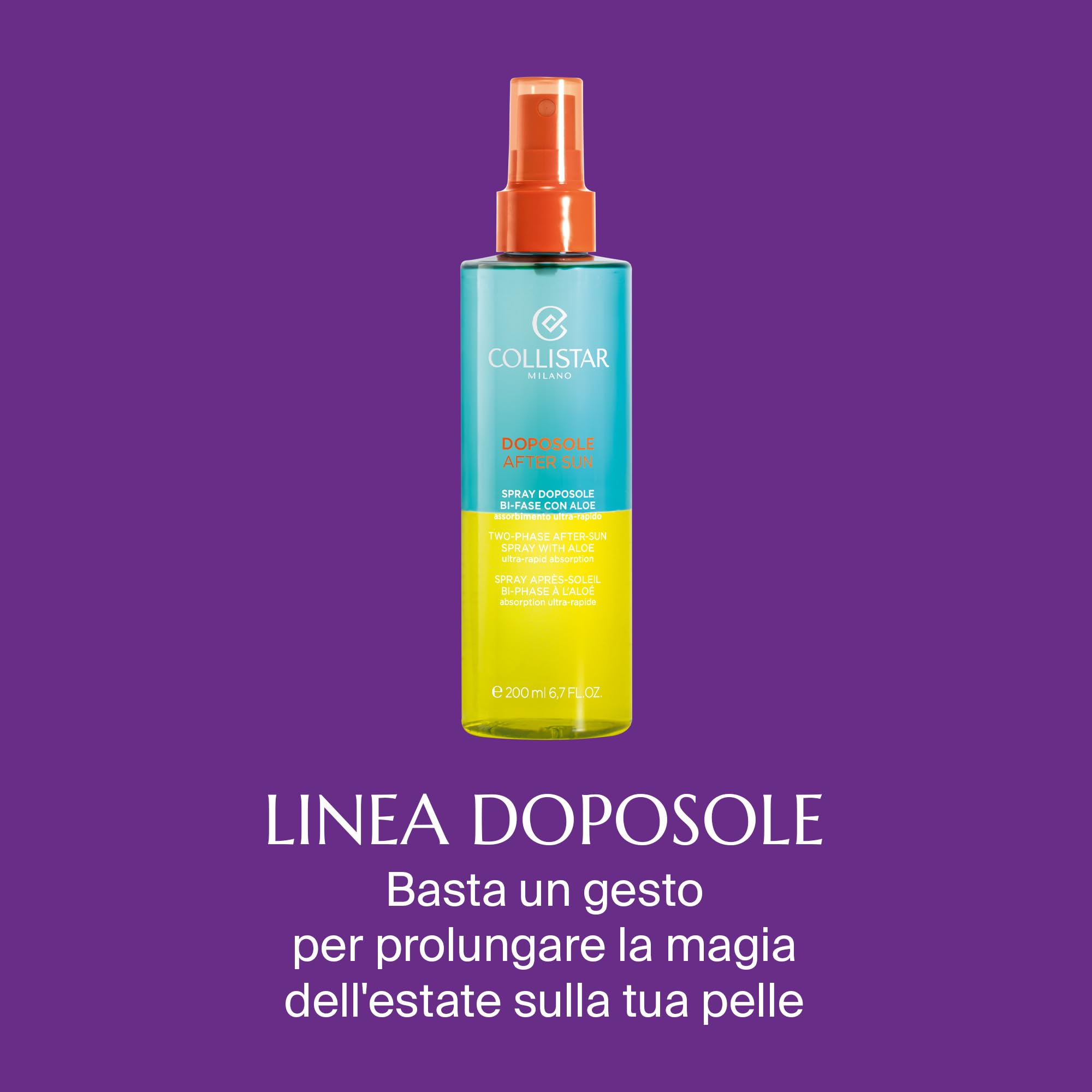 Collistar Spray Doposole Bi-fase 200 ml con aloe e olio di mandorla e calendula