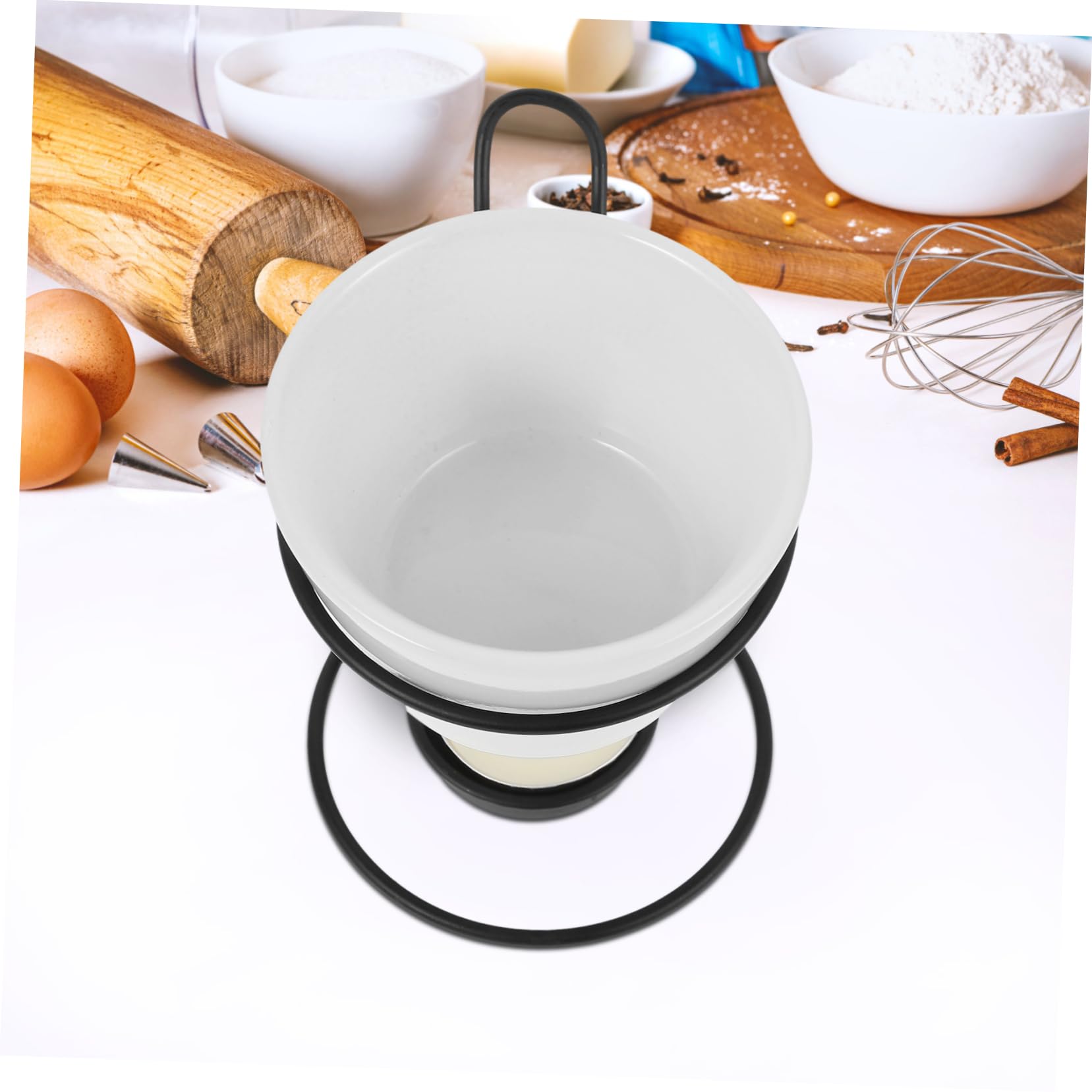 PRETYZOOM 2sets Ceramic Melting Fondue Pot Set Butter Warmer for Chocolate Cheese More Multi-functional Removable Design for Easy Cleaning for Parties Gatherings