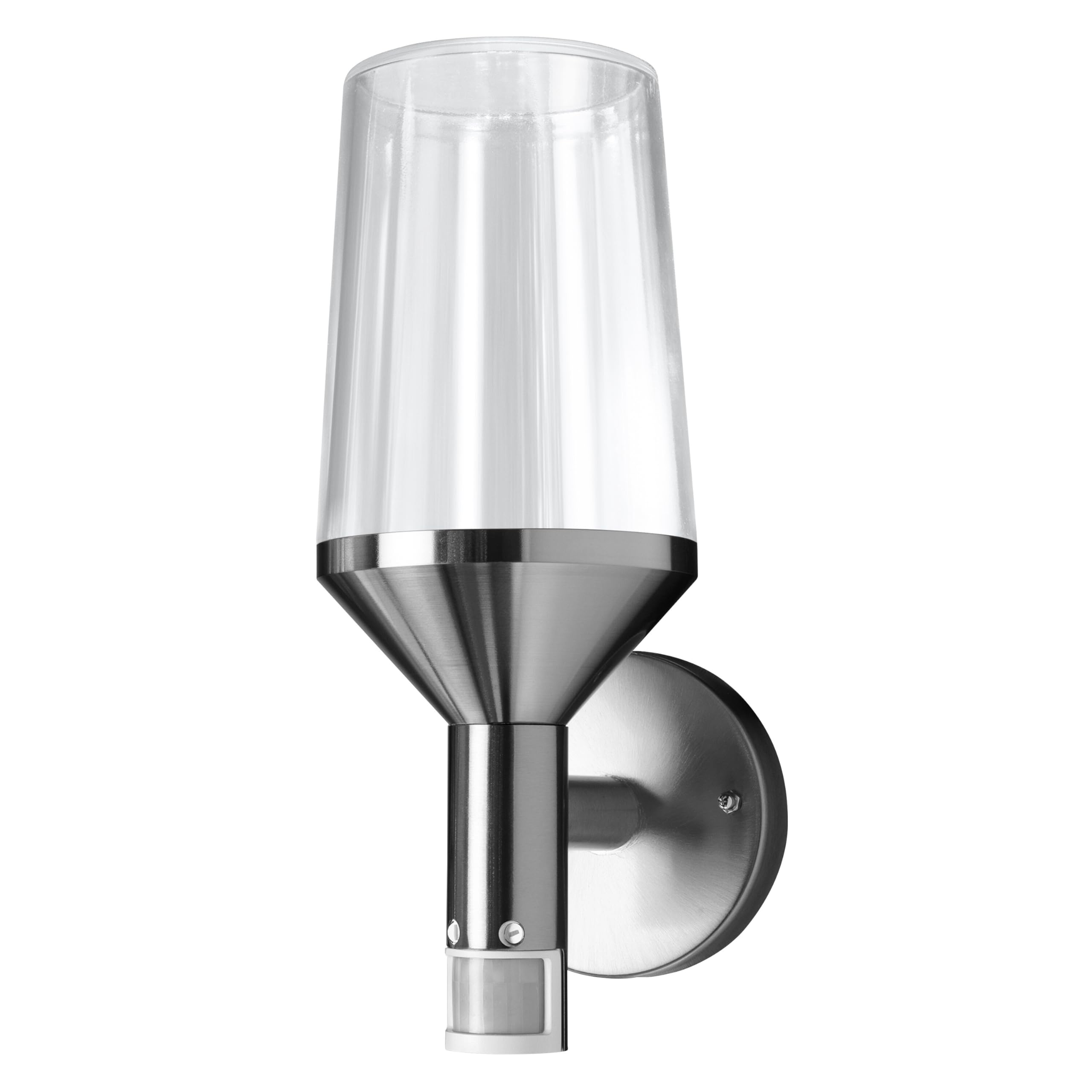 OSRAM Endura Classic Calice Stainless Steel Sensor wall lamp with Glass Diffuser, E27, IP44 Protection, for Driveway Lighting