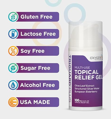 Miniatura 3 de Oxygen Nutrition TriGuard Plus Gel de recuperación tópica de plata coloidal natural estructurado agua de plata y saúco europeo, 3.4 oz  3.4 fl oz