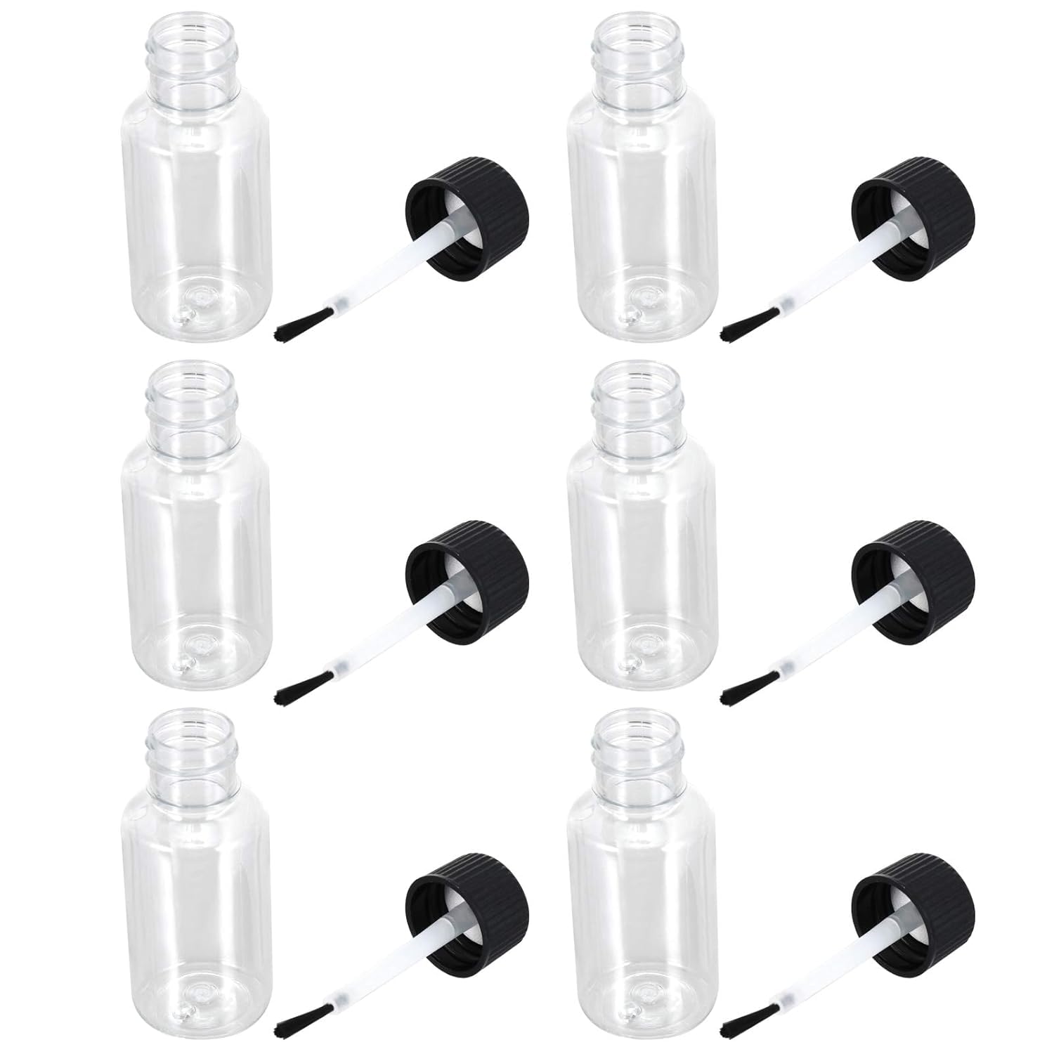 4 Pcs Clear 20ml Empty Refillable Nail Polish Bottles Transparent Glass Nail Varnish Bottles Containers Gel Polish with Brush Cap for Nail Art Nail