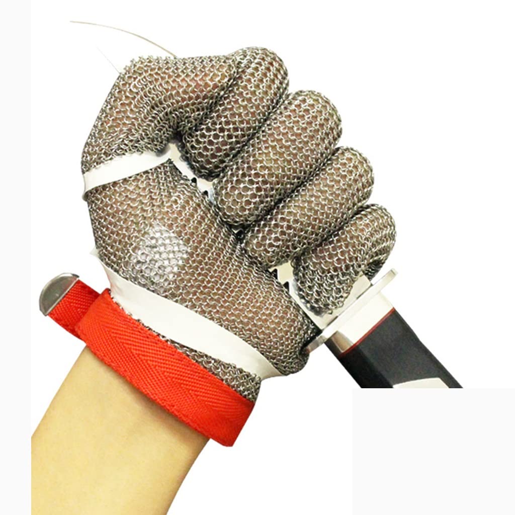 Kettenhandschuh Metallschutzhandschuhe for Schneiden von Kleidung, Schneiden von Holzschnitzereien, Fleischschneiden, Sicherheitsarbeit, stichfest, Kettenhemdhandschuhe ( Size : A pack of one/XXL )
