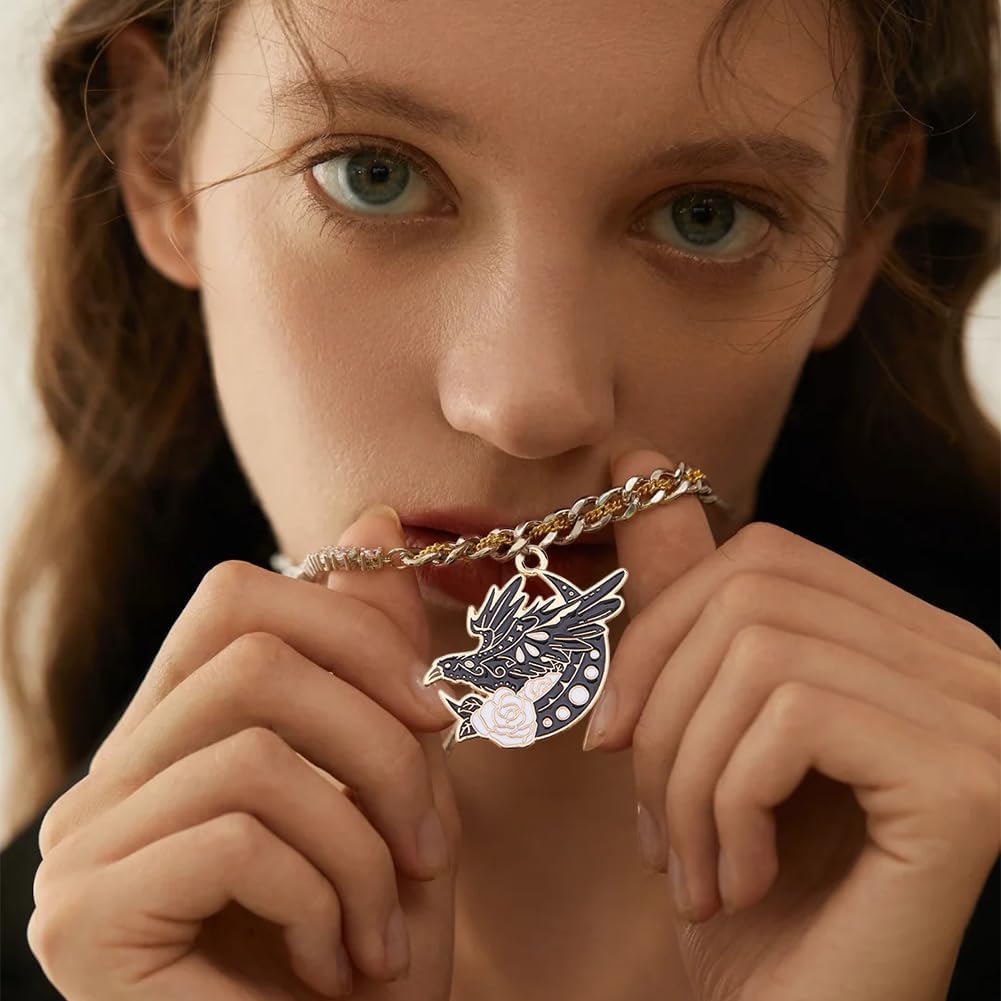 DICOSMETIC 24Pcs 6 Styles Black Dragon Charms Flying Legend Aniaml Charms Vintage Alloy Enamel Charm Dragon Bird Fox Deer Pendants for Bracelet Necklace Jewelry Making - Image 5