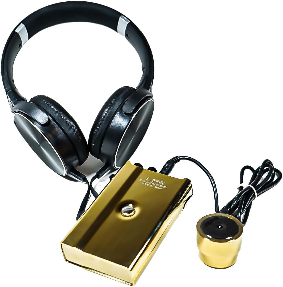 Microfono da Parete Professionale per Ascoltare Attraverso i Muri - Sistema con Filtri Avanzati, Microfono ad Ago e Uscita Registrazione - Ideale per Casa, Ufficio e Sicurezza (F999R Gold)