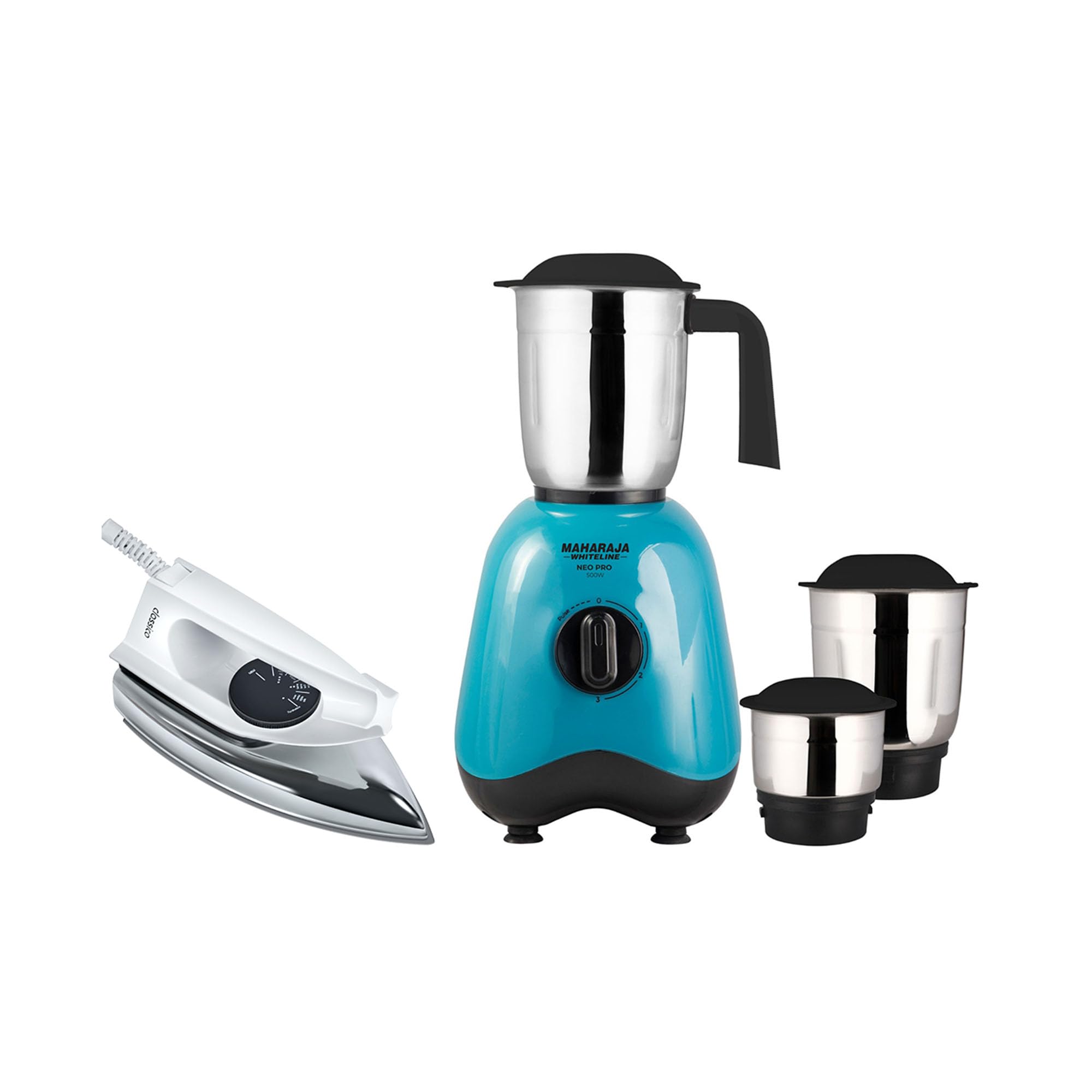 Maharaja Whiteline Combo Pack Mixer Grinder 500w and Dry Iron 1000w-image-37