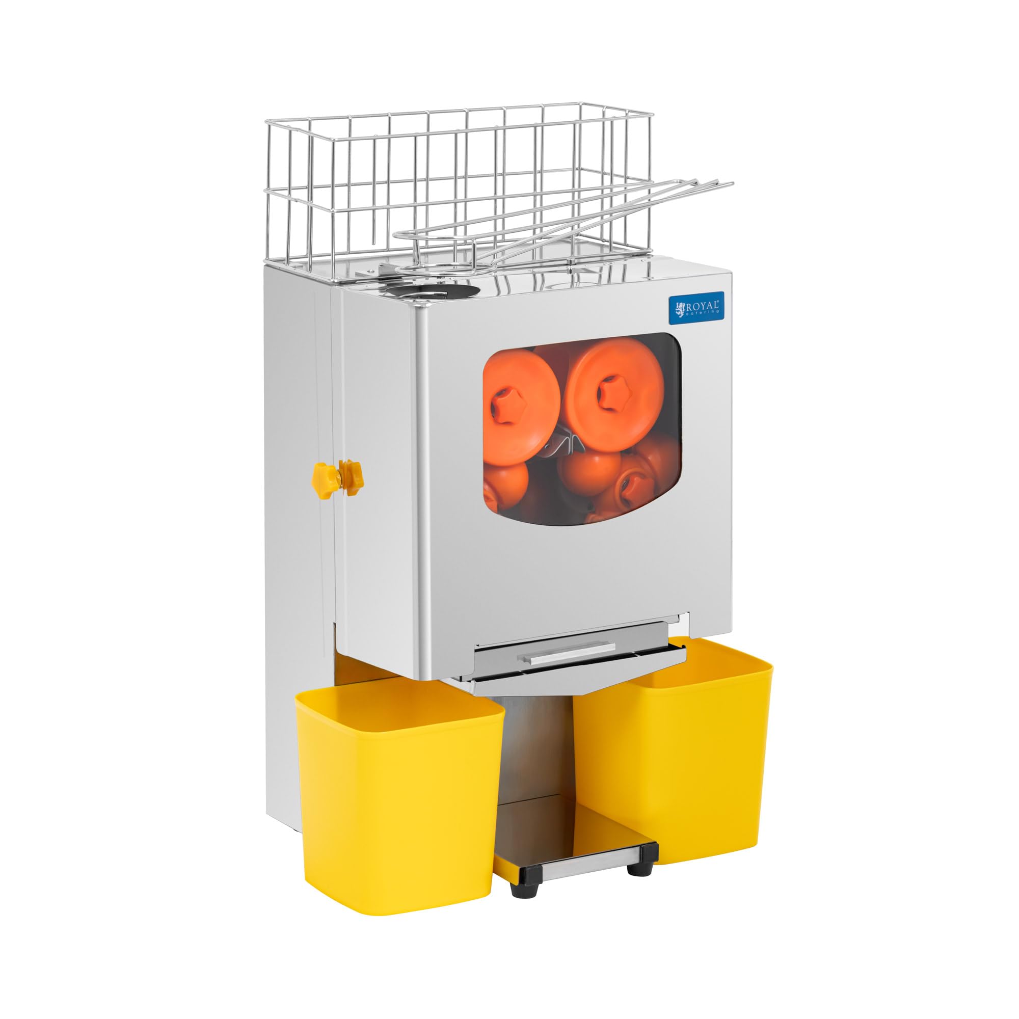 Royal Catering Exprimidor de naranjas eléctrico semiautomático 120 W 20 naranjas/min - Royal Catering Exprimidora eléctrica Exprimidor de cítricos Prensa para naranjas Prensa para zumo