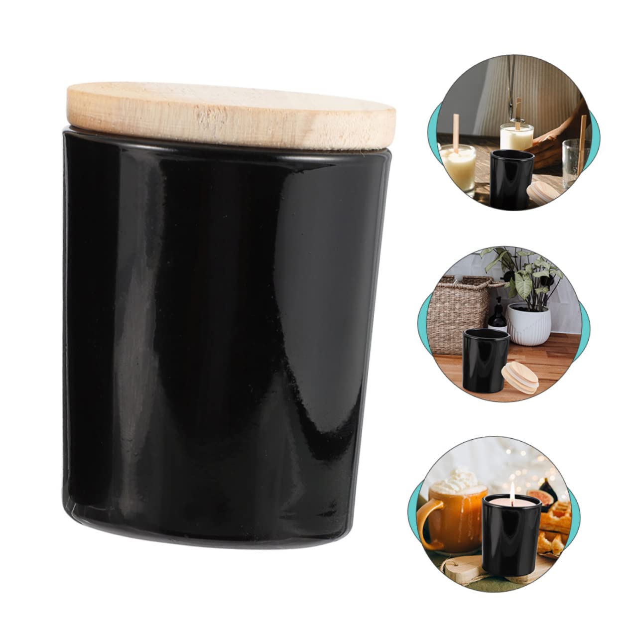 HOODANCOS Empty Glass Candle Jar with Lid DIY Scented Candle Container Frosted for and Home Decor