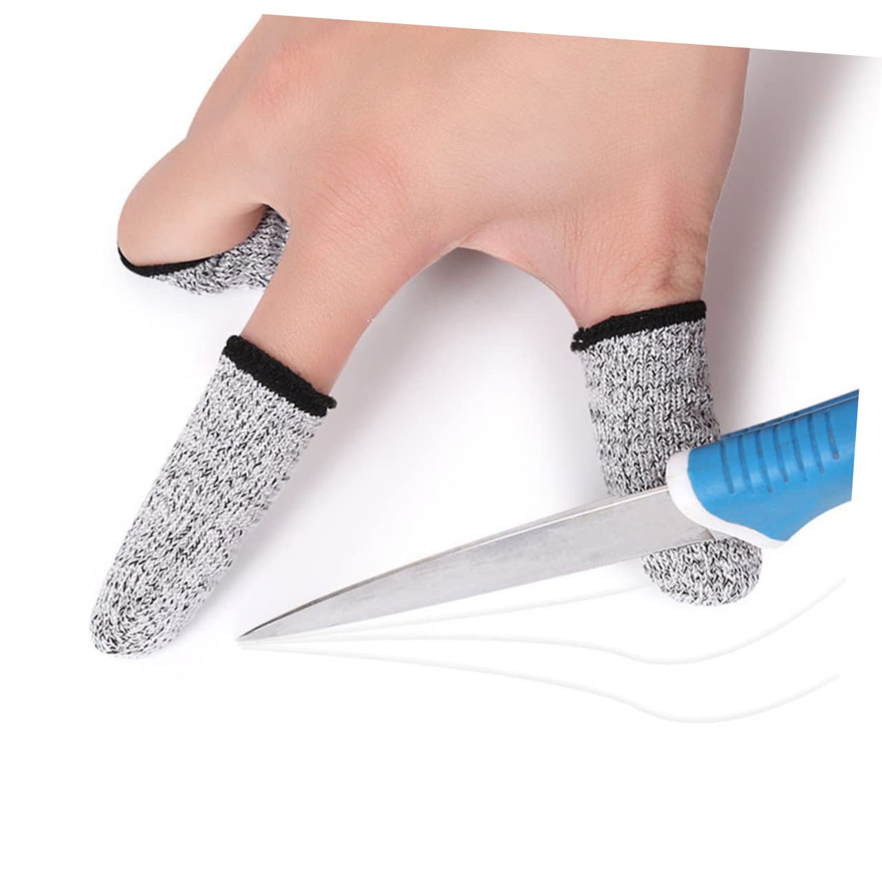 BESTYASH 4Pairs Cut Resistant Finger Sleeves for Carving Gardening and Kitchen Work Flexible Protective Guards for Finger Protection Accessory Reusable and Easy to