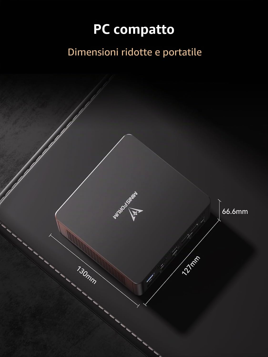 MINISFORUM UM890 Pro Mini PC, processore AMD Ryzen 9 8945HS, 8 core/16 thread fino a 5,2 GHz, scheda grafica AMD Radeon 780M, versione barebone senza RAM/SSD/OS, HDMI/DP/USB4 × 2, RJ45 2,5 G × 2