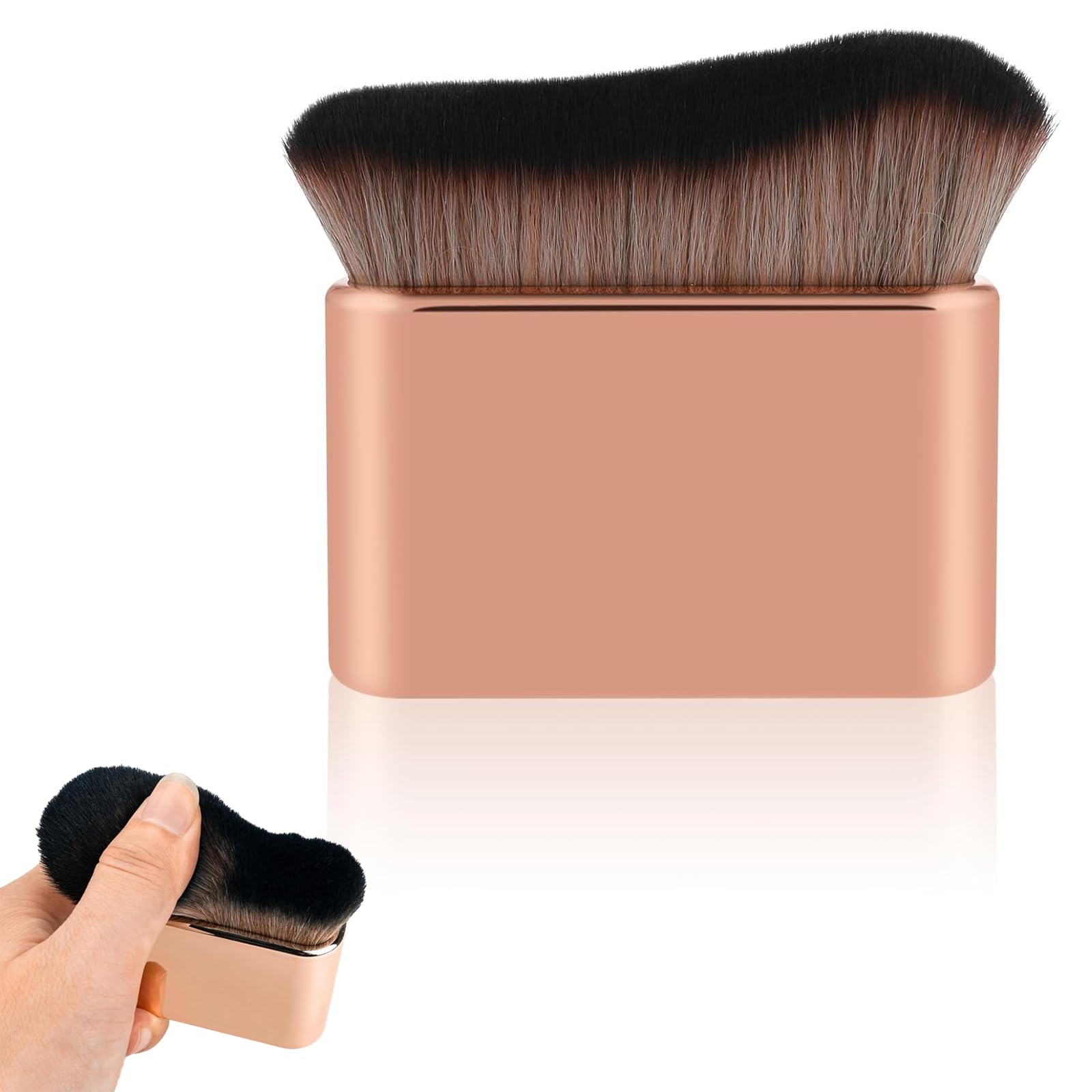 Brosse pour le Corps Multifonction - Pinceau de Bronzage Portable pour Maquillage et Application Uniforme - Doré