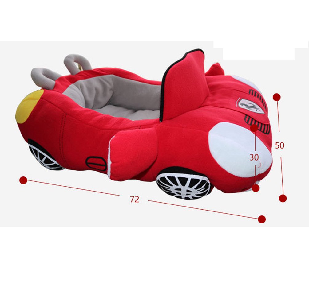 Cuccia Letto Cuscino Caldo per Cane Gato a Forma di Auto Morbido Divano Lettino Cestino per Animali (Rosso, 72 * 50 * 30CM)