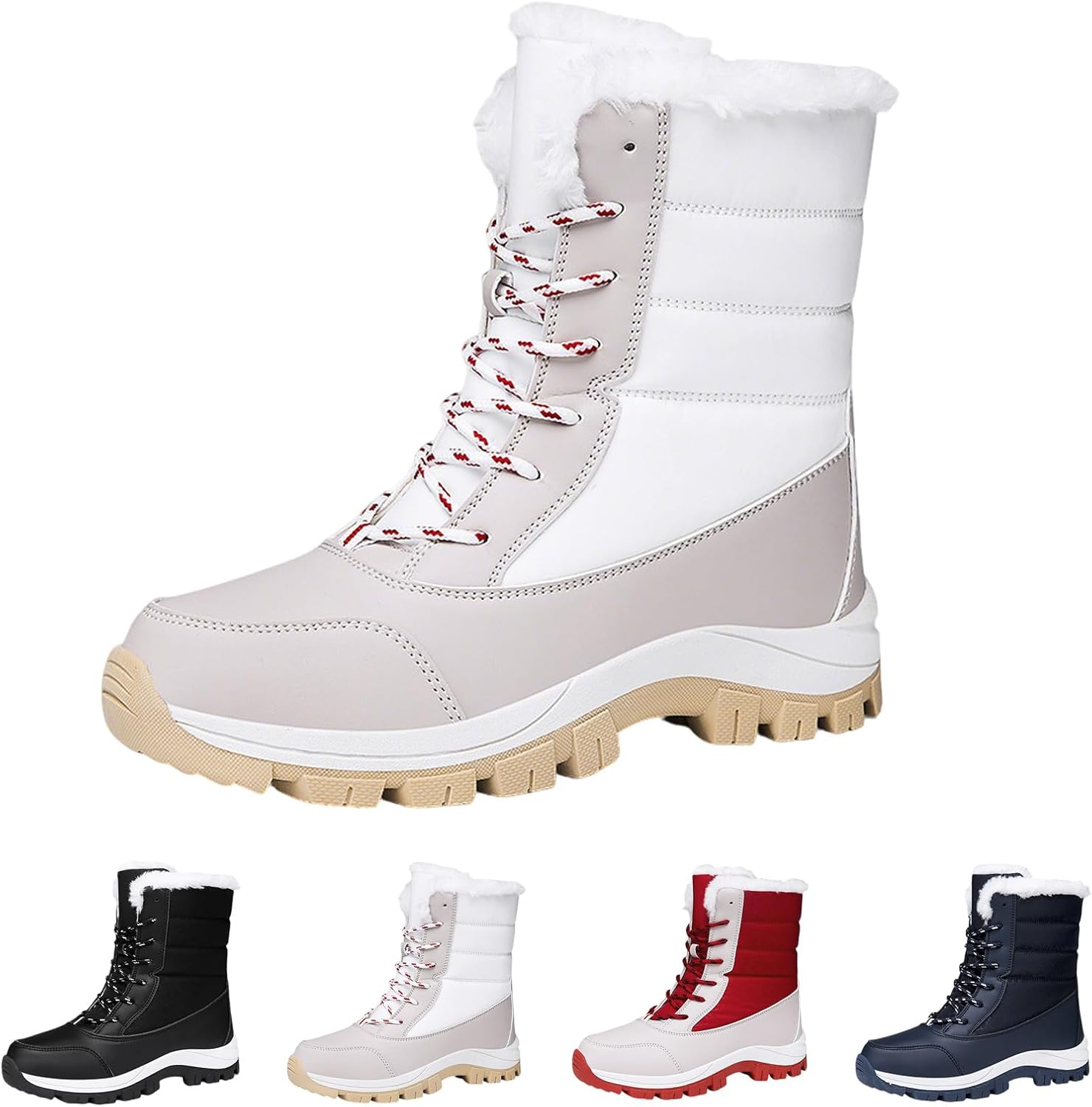 JDIV Women's Waterproof Winter Boots, Anti-Slip Snow Boots, Thermal & Slip-Resistant, Perfect for Snow and Cold Weather