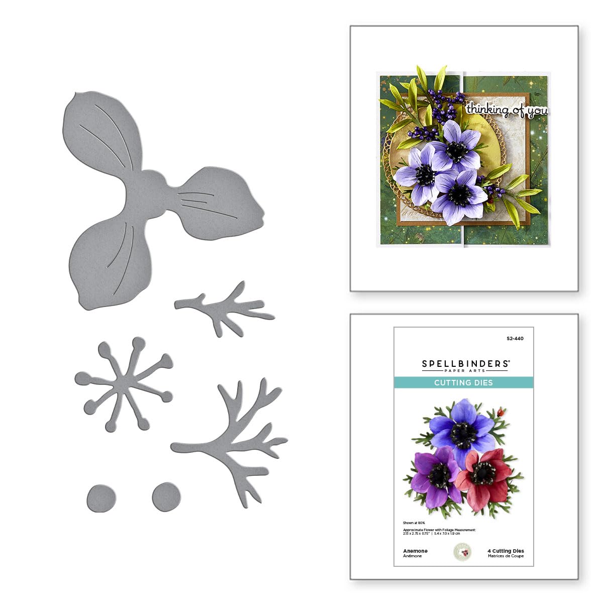 Spellbinders Anemone Etched Dies from The Summer Solstice Garden Collection by Susan Tierney-Cockburn