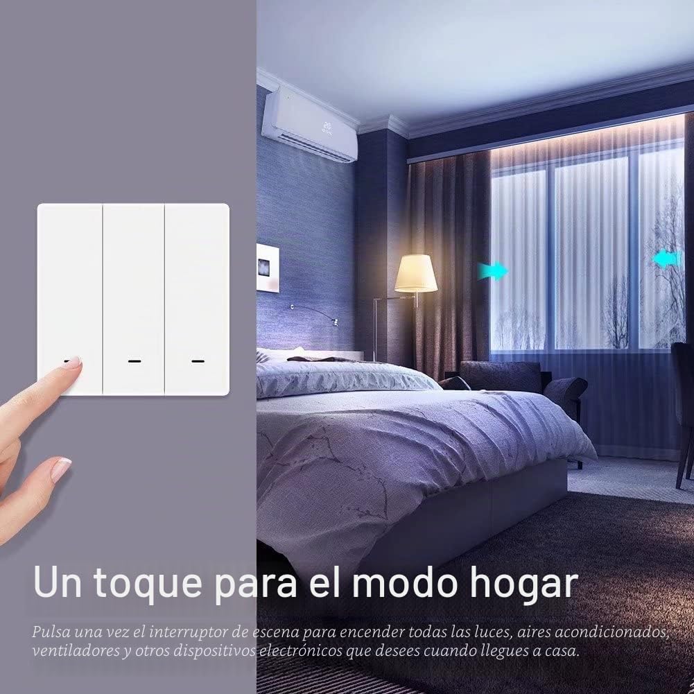 Interruptor inalámbrico MOES Tuya ZigBee, Interruptor Transmisor a Través de TUYA/Smart Life, Escenario de Automatización del hogar inteligente, 3 Gang