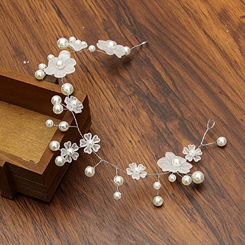 Frauen Hochzeit Haarschmuck Perle Blume Stirnband Braut weiche Kette Haarband Kristall handgemachte Tiaras Kopfbedeckung