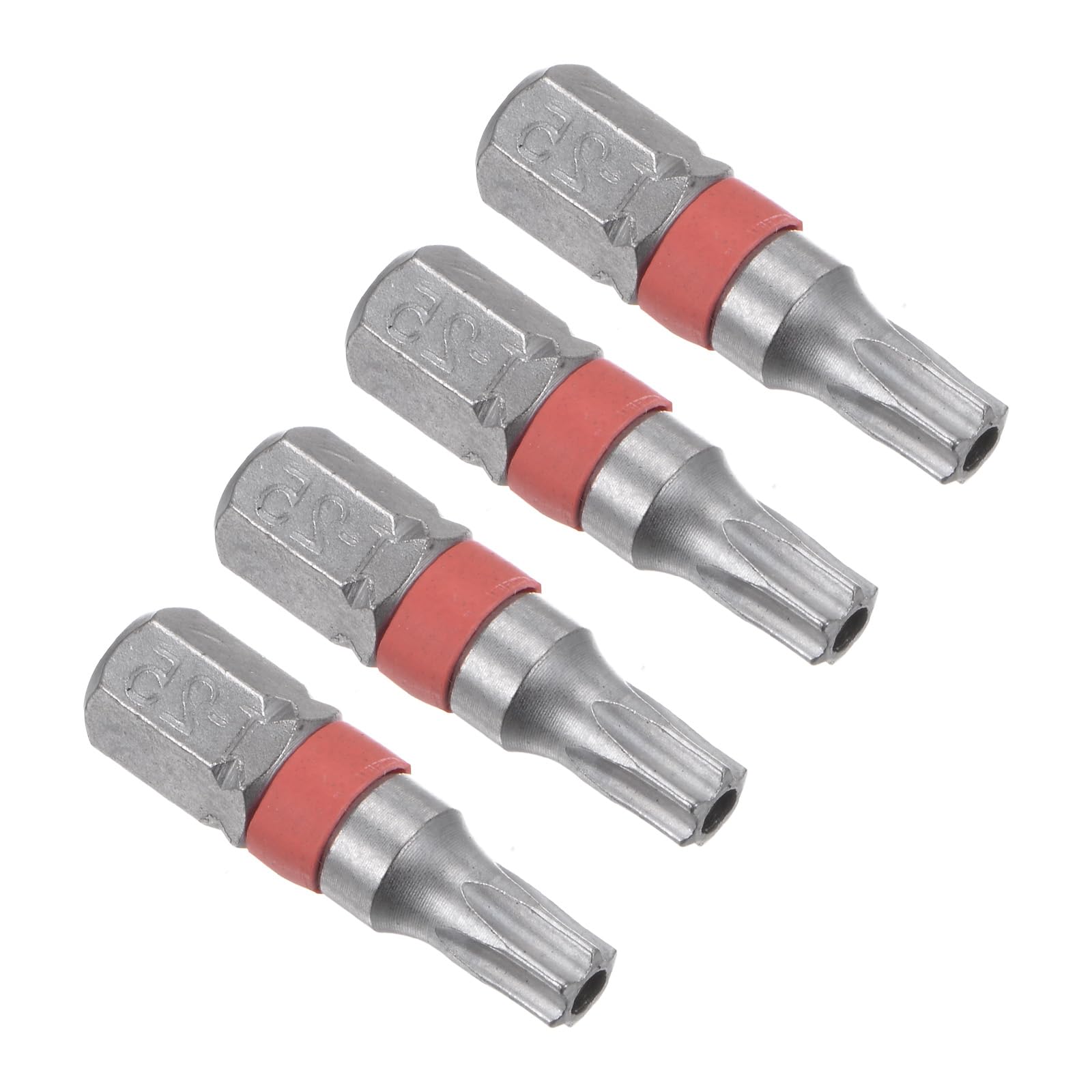 CoCud Magnetic Torx Screwdriver Bit, T25 25mm Length 1/4" Hex Shank, S2 Steel Star 6 Point Drill Driver Tamper Proof
