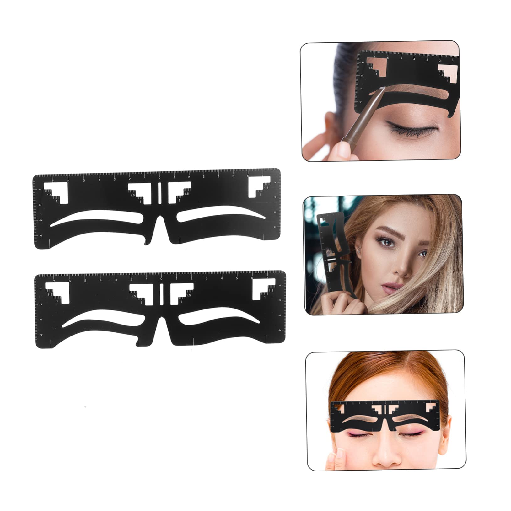 Housoutil 6pezzi Ruler Per Sopracciglia Posizionamento e Stencil Riutilizzabili Per Makeup Principianti e Professionisti