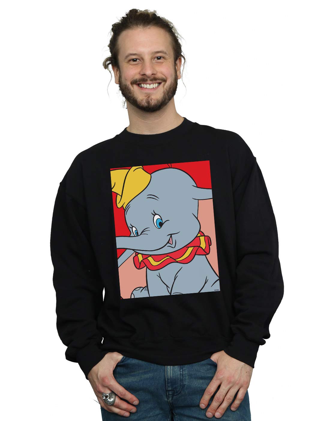 Absolute Cult Men's Black Disney Dumbo Portrait Sweatshirt Large