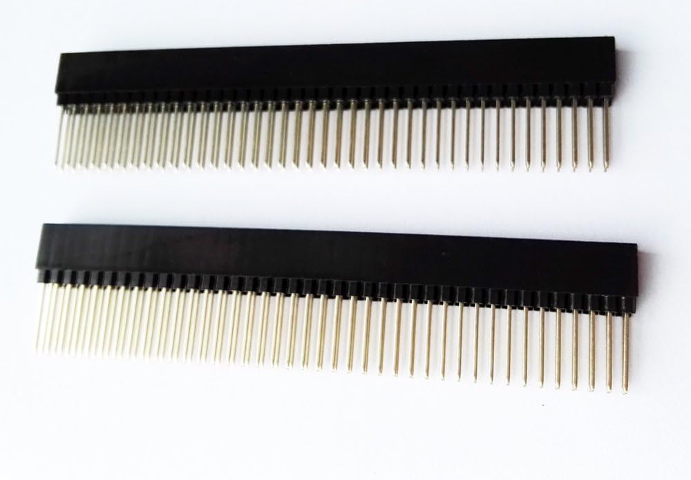 E-Simpo 20pcs PC104 2.54mm Female Header Industrial Header Dual Row Straight Gold-Plated Plastic Height 11mm Long Pin 12mm (2X40P