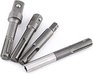 SDS Plus Shank to 1/4" Hex Socket Adaptor 1/4" 3/8" 1/2" Square Drill Bit Holder Extension Connector Drill Bit Socket for Screws Nuts Electric Drills and Chucks