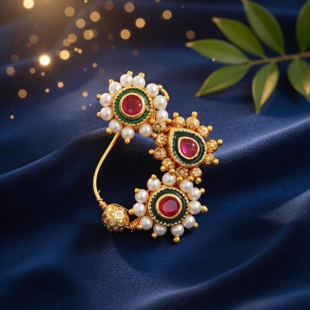 Efulgenz Indian Jewelry Nath Nathani Fake Nose Ring Stud Pin Jewelry