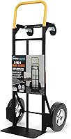 Simpli-Magic 2-in-1 Convertible Hand Truck Dolly: 800 lbs Capacity, Heavy-Duty with 10" Flat-Free Rubber Wheels