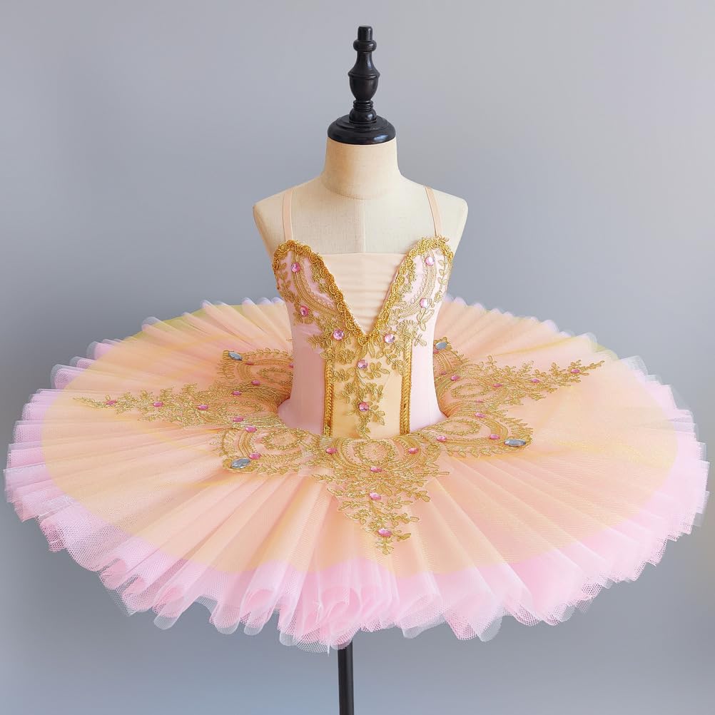Professionelles Ballettkleidung Ballettkleid, Elegantes Mädchen-Ballerina-Tutu-Rock, Moderne Kinder Rosa Anzkostüm