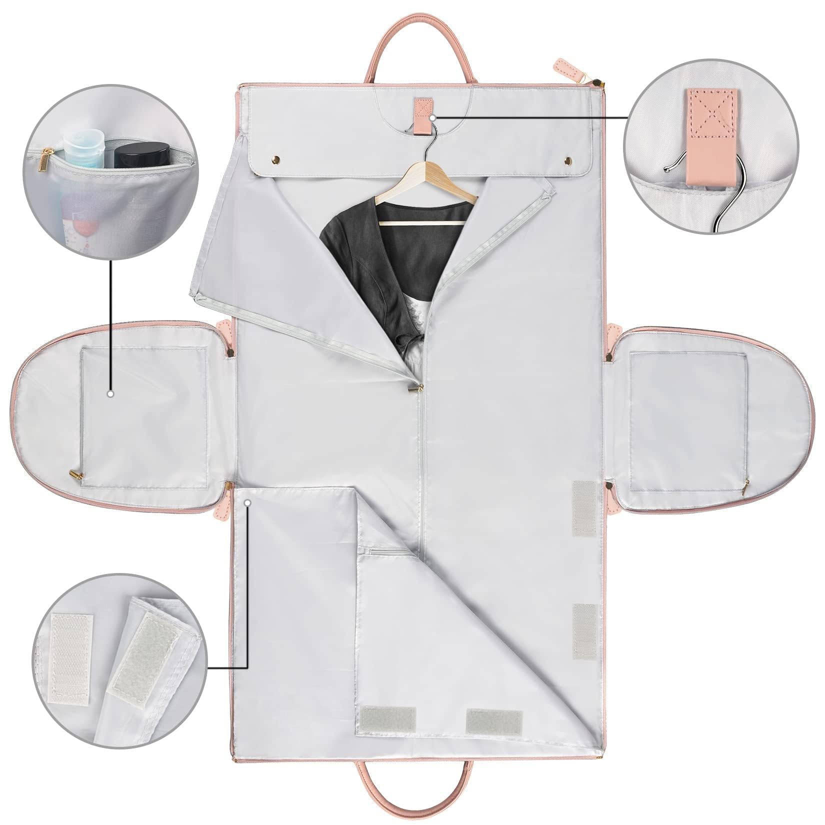 foldy Bags foldybags original Flugzeug Reisetasche 2-in-1 Hängekoffer: Wasserdichter Kleidersack und Reisetasche mit Kulturbeutel für Reisen und Geschäftsreisen, langlebiger Reißverschluss