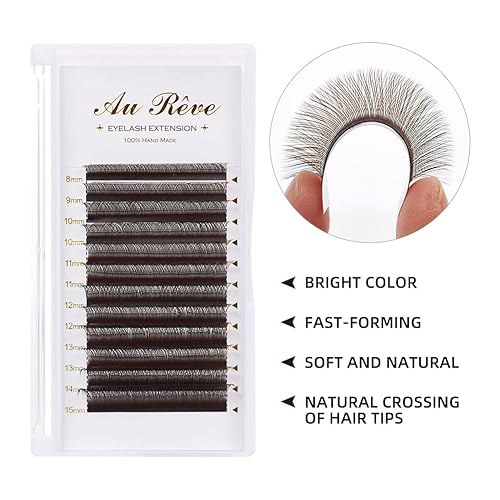 Miniatura 2 de Extensiones de pestañas en Y de colores, YY, extensiones de pestañas postizas en abanico, extensiones de pestañas marrones, rizo C, 0.003 in,