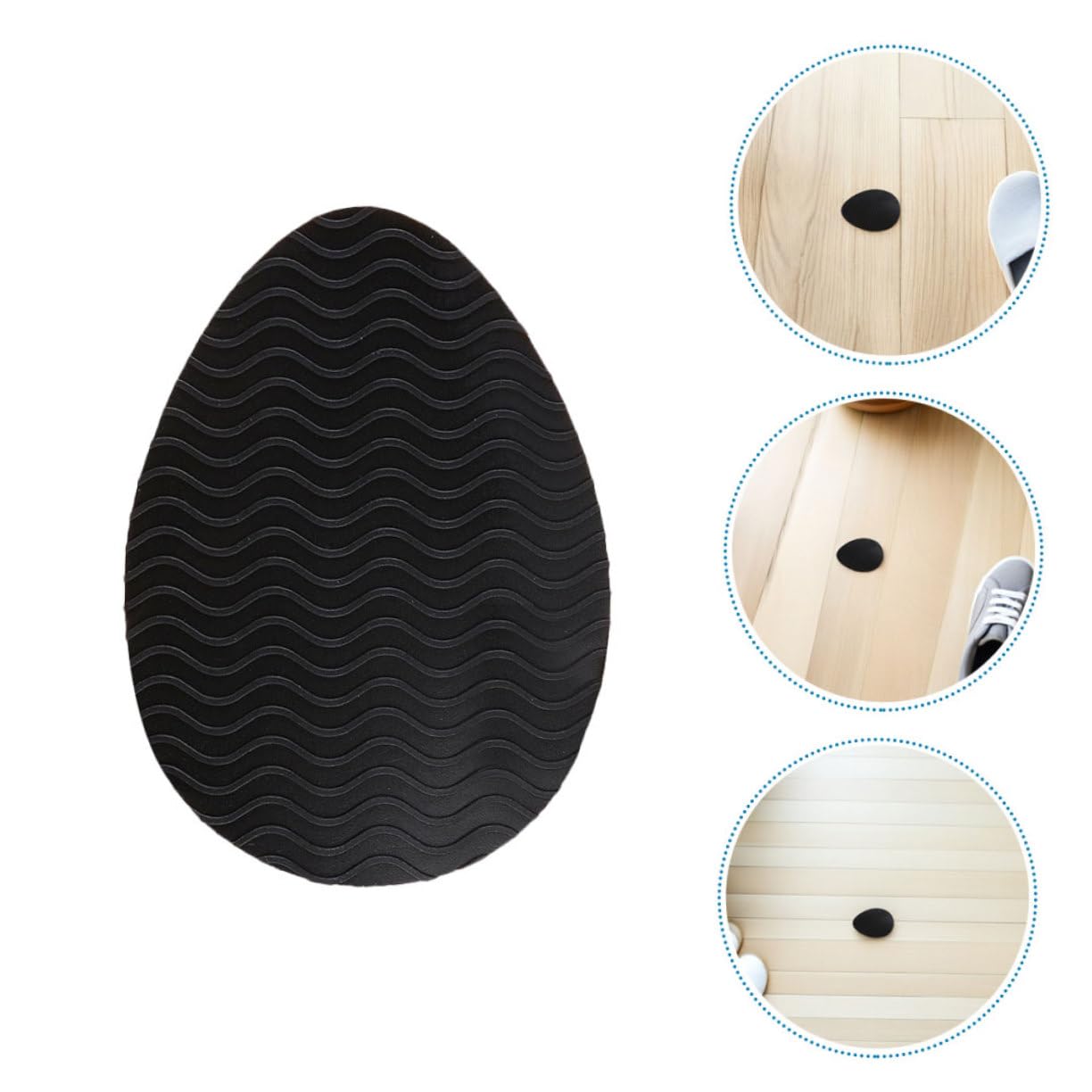 20 Protège-semelles Antidérapantes Silicone Noir pour Talons Hauts Pads Autocollants Antidérapants avec Texture Ondulée pour Protection et Du Bruit