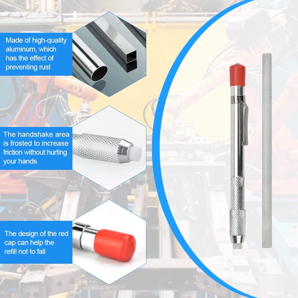 JUNMEIDO 4PCS Welding Soapstone with 2 Portable Soapstone Pen Holders